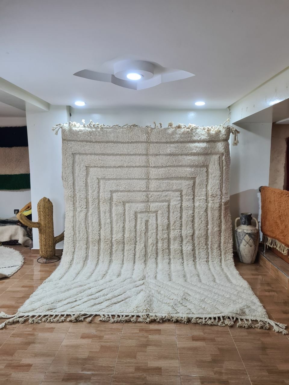 White Inamar Marokkaans handgemaakt tapijt150 cm x 100 cm